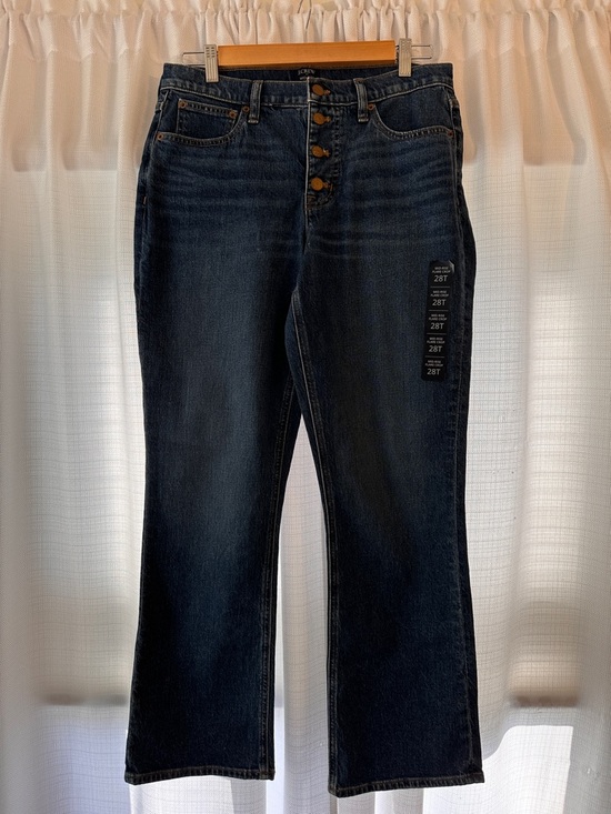 J. Crew Denim - J. Crew Dark Indigo Mid Rise Flare Crop Jeans Women’s 28T NWT